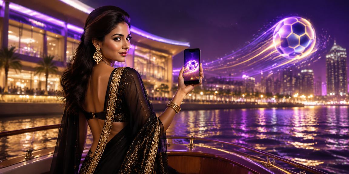 Indian football fans placing bets on neon-lit screens