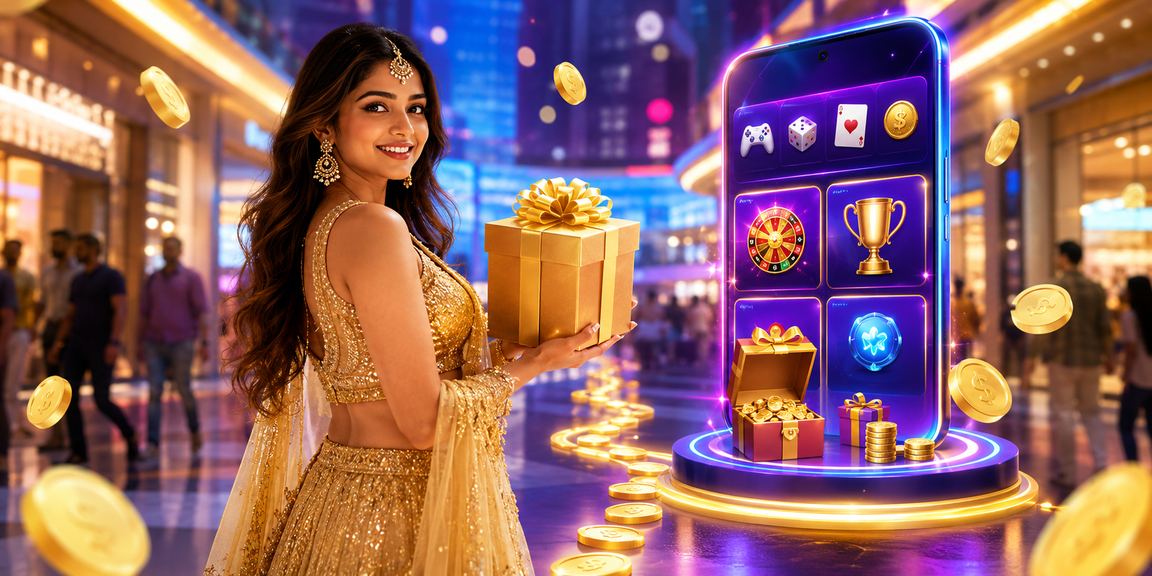 Indian woman using mobile to transact gaming payments