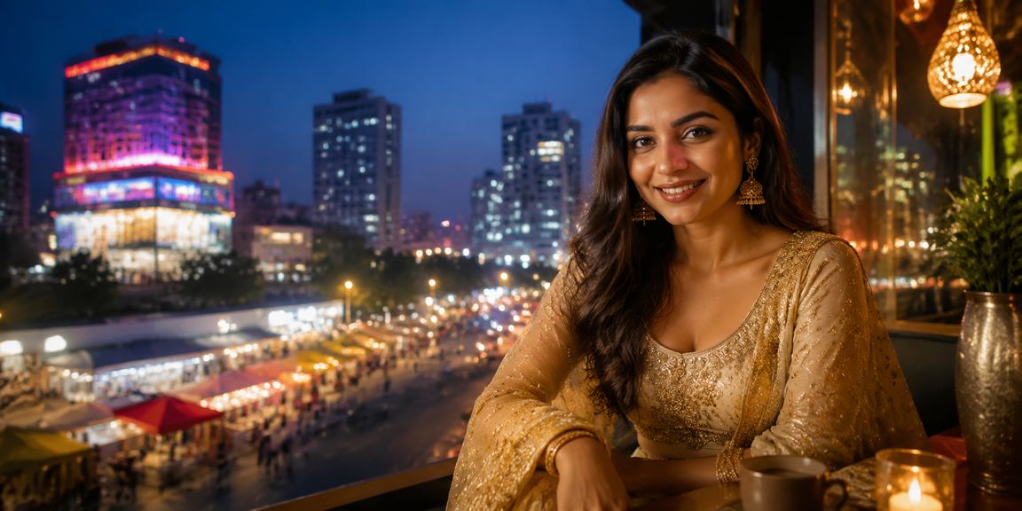Young Indian woman using mobile device for sports betting in Pune